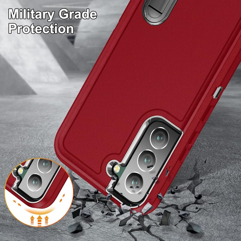 Fucozan for Samsung Galaxy S22 Plus Case Galaxy S22+ Case with Kickstand 3-Layer Military Grade Protective Cover Silicone Rugged Shockproof for Galaxy S22 Plus S22+ Phone Case Red+Black - Image 4